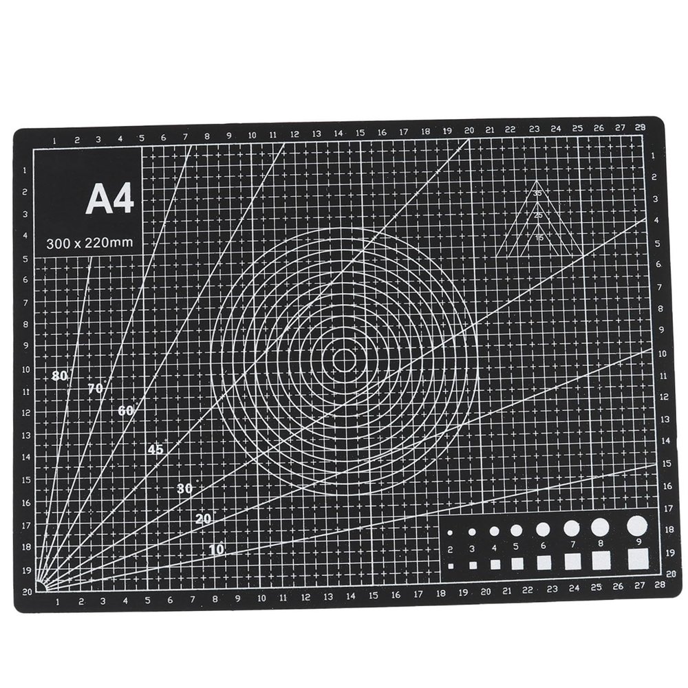 Veemoon 2pcs Handmade Self Healing Cutting Mat Double Sided Non-slip Cutting Board for Arts Crafts Sewing Quilting and Diy Projects Black