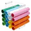 QWORK Clear Acrylic Vinyl Roll Storage Rack - 20-Hole Vinyl Roll Holder for Craft Room,12x10 Inch view 1