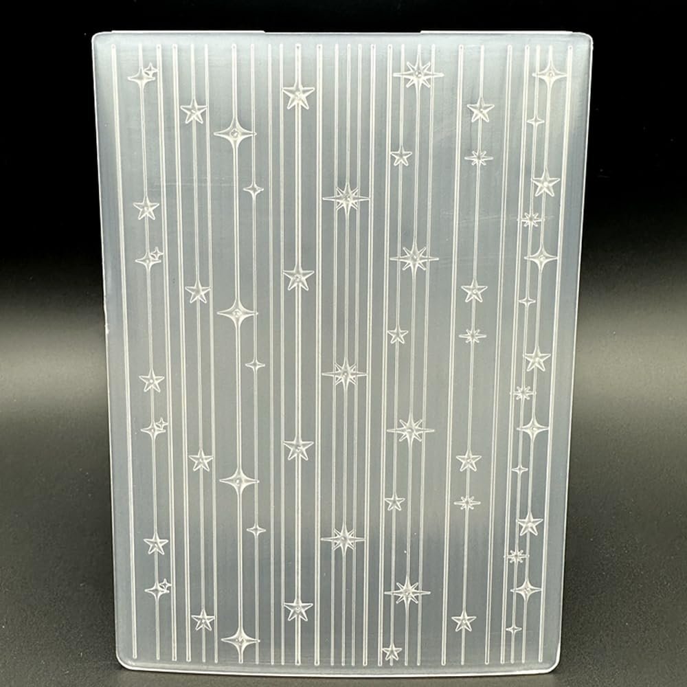 3D Plastic Embossing Folder Template Stereoscopic Stars Texture 5x7 Inch for Card Making DIY Scrapbooking Paper Crafting Handmade Crafts Scrapbooking Arts Supplies Scrapbook Decor