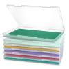 HQAUT Photo Storage Box for 8" x 10" Photos, 6 Pack Plastic Scrapbook Paper Storage Organizer with Double Snap-Tight Latches, Clear Project Case for Scrapbooks, Card, Craft, A4 Files view 1