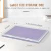 HQAUT Photo Storage Box for 8" x 10" Photos, 6 Pack Plastic Scrapbook Paper Storage Organizer with Double Snap-Tight Latches, Clear Project Case for Scrapbooks, Card, Craft, A4 Files view 2