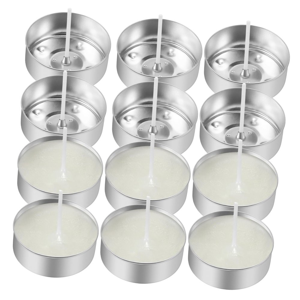 LIFKOME 150pcs Aluminum Tea Light Tins Candle Containers Perfect for Making and Decor