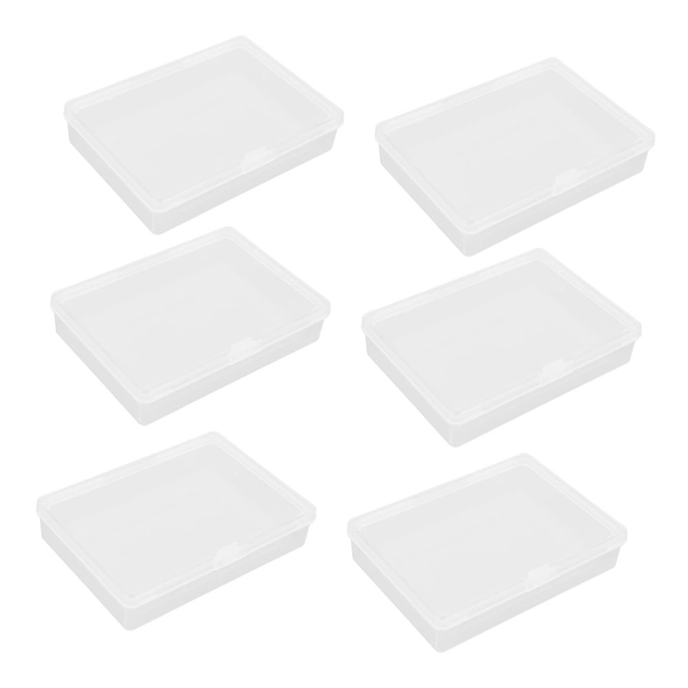CORHAD 6pcs Transparent Playing Card Storage Box Versatile Organizer for Cards Crafts and Small Items Material for Home and Office Use