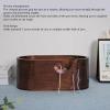 Wooden Crochet Bowls for Yarn, Oval Shaped Retro Yarn Skein Holder Crochet Organizer Knitting Bowl for Crocheting and Knitting Lovers view 3