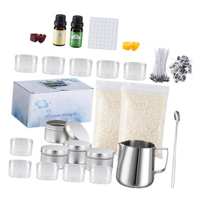 CORHAD 1set Candle Making Kit Complete Handle Wax Melting Cup for Home Use Easy to Clean for Birthdays and Parties Includes Essential Candle Making Supplies