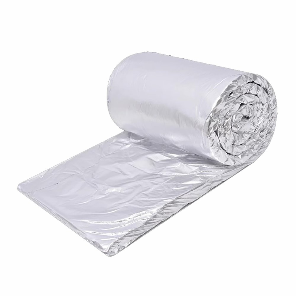 Ceramic Fiber Insulation Roll - High Density Heat Resistant Blanket For Wood Stove, Fireplace, Pellet Stove, Chimney (1260C) 24" Wide With Aluminum Foil O(Size:283"x24",Color:0.8in Double-Sided Foil)
