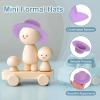 PATIKIL 2.3 inch Mini Formal Hats, 12 Pcs Miniature Doll Hats Mini Top Hat for Crafts Hair Accessories Decorate Doll Snowman, Red view 3