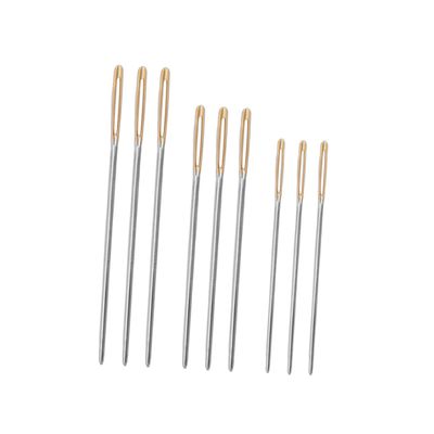 Lurrose 9pcs Embroidery Needles Large Eye Round Head Stitching Needles Blunt Tips for Yarn Knitting Sewing