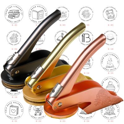 Custom Logo Embosser Stamp for Books & Invitations - Heavy Steel Personalized Embosser Stamp with Crisp Seal | Wedding, Library, Branding Tool