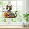 Bowetile Colorful Cat Diamond Art Hanging Kits for Adults, 5D Special Shape Diamond Painting Cats Window Pendant Kits, Animal Gem Art Suncatchers Ornament for Home Garden Wall Decor view 2