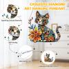 Bowetile Colorful Cat Diamond Art Hanging Kits for Adults, 5D Special Shape Diamond Painting Cats Window Pendant Kits, Animal Gem Art Suncatchers Ornament for Home Garden Wall Decor view 3