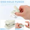 PATIKIL 1/4" Single Hole Punch, 2 Pcs Mini Portable Small Hole Puncher 6 Sheet Punch Capacity Metal Paper Puncher for Tag DIY Craft Scrapbook Ticket, Purple/Beige view 3