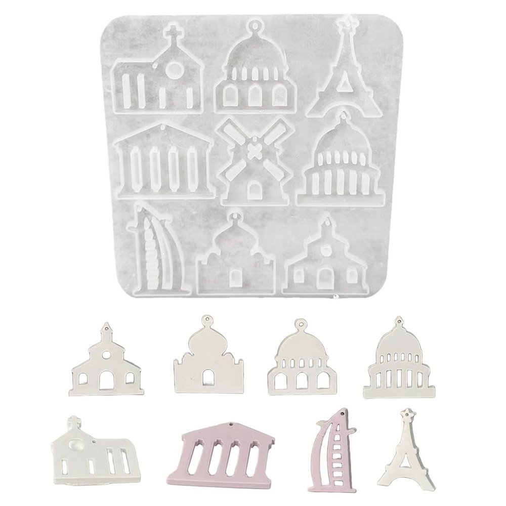 Easy Demold Castles Jewelry Mold Silicone for Accessories Elegant Earrings Pendants Making Mold