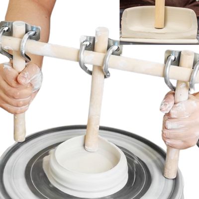 Clay Pottery Ball Open Tool, Adjustable Pot Base Thickness, Pottery Tools with Bottom Depth Set, Ball Opener Tool Creat Consistent Pot Bases Thickness, Bottom Setter Pottery Tool