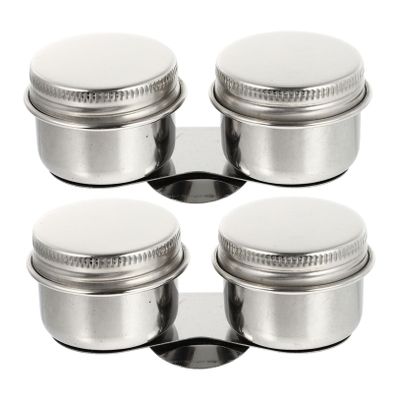 NUOBESTY 2pcs Stainless Steel Paint Brush Washing Pot Lid Oil Palette Cup for Easy Cleaning of Watercolor and Oil Paint Brushes for Indoor and Outdoor Use
