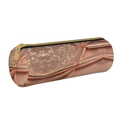DRTGEDS Rose Gold Glitter Multipurpose Utility Pen Case,Pencil Pouch Organizer,Fashion Design Zipper Closure,Ideal Gift