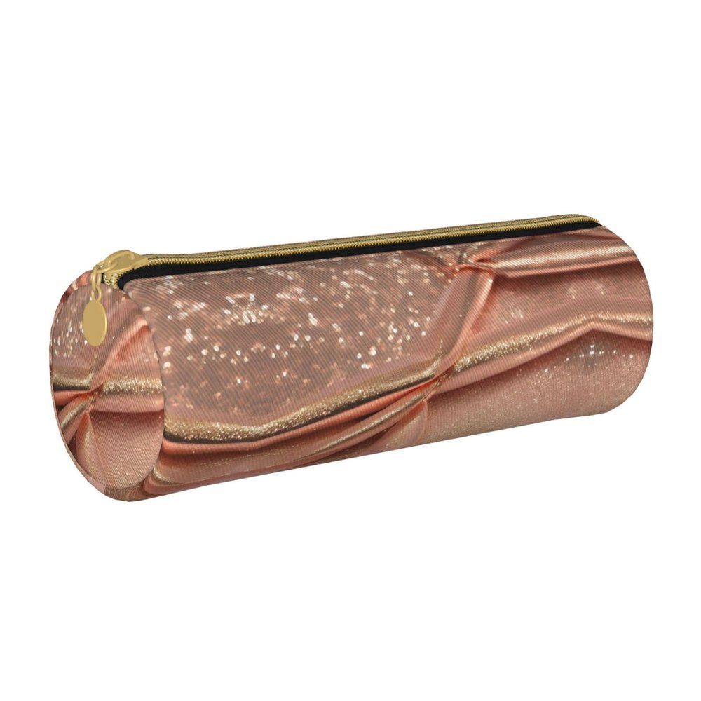 DRTGEDS Rose Gold Glitter Multipurpose Utility Pen Case,Pencil Pouch Organizer,Fashion Design Zipper Closure,Ideal Gift