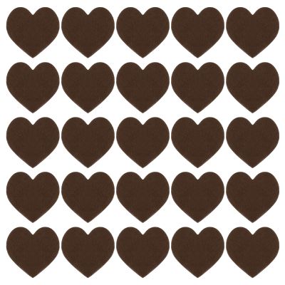 MECCANIXITY 100Pcs Felt Heart, Felt Hearts for Crafts 3.54Inch x 3.54Inch Scrapbooking Sewing Embellishment for Home Decor Party DIY Garland Wreath Craft, Brown