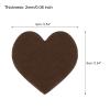 MECCANIXITY 100Pcs Felt Heart, Felt Hearts for Crafts 3.54Inch x 3.54Inch Scrapbooking Sewing Embellishment for Home Decor Party DIY Garland Wreath Craft, Brown view 2