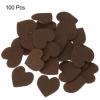 MECCANIXITY 100Pcs Felt Heart, Felt Hearts for Crafts 3.54Inch x 3.54Inch Scrapbooking Sewing Embellishment for Home Decor Party DIY Garland Wreath Craft, Brown view 3