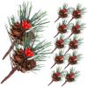 GRIRIW Artificial Christmas Tree Accessories 10pcs Pine Picks Pinecone Stems for Decorations Home Decor view 1