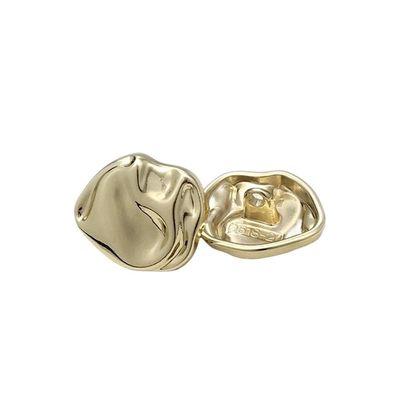 10pcs Irregularly Shaped Buttons Gold Silver Color Metal Shank Buttons Clothing Sewing Accessories(Gold,20mm)