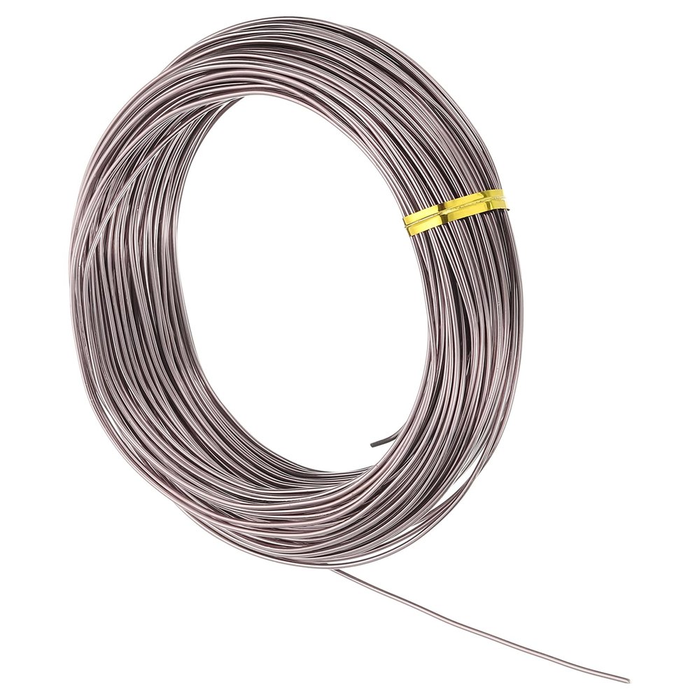 MECCANIXITY 17 Gauge 1.2mm Aluminum Wire, 100 Feet Bendable Metal Craft Armature Wire for Jewelry Making DIY Beading Floral Wreath Wrapping Sculpting, Brown