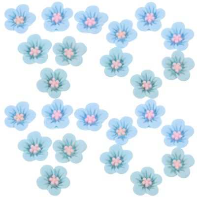 NUOBESTY 50pcs Resin Flower Charms for Hair Clips and Crafts Tiny Flower Embellishments for Creative Projects and Decorations