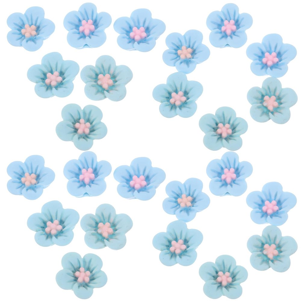 NUOBESTY 50pcs Resin Flower Charms for Hair Clips and Crafts Tiny Flower Embellishments for Creative Projects and Decorations
