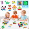 Non-Iron Fuse Beads Kit - 48 Vibrant Colors - 4960 Beads with 12 Glow-in-Dark Arts and Crafts Bundle view 3