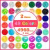Non-Iron Fuse Beads Kit - 48 Vibrant Colors - 4960 Beads with 12 Glow-in-Dark Arts and Crafts Bundle view 4