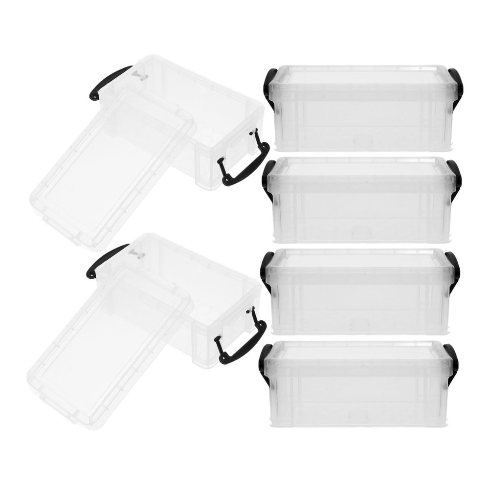 Ciieeo 6pcs Translucent Plastic Pencil Case Storage Box Office Organizer Marker Organizer Locking Mini Storage Container