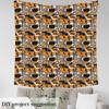 jejeloiu Orange Fabric by The Yard 1 Yard, Geometric Plaid Upholstery Fabric for Chairs, Modern Abstract for Home DIY Projects, Soft Flannel view 3
