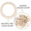 Angoily Diy Craft Decor 100pcs Round Shape Hollowed Wooden Slices 5cm Mini Wood Chips Natural Decorative Wood for Scrapbooking view 3