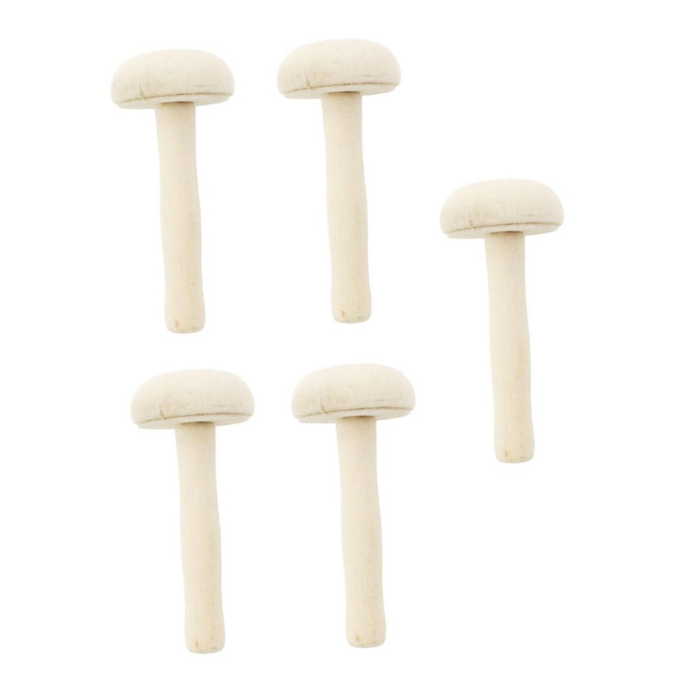 OFFIGAM 5pcs Art Printmaking Tools Wooden Mushroom Roller Set Mushroom Pattern Decoration Painting