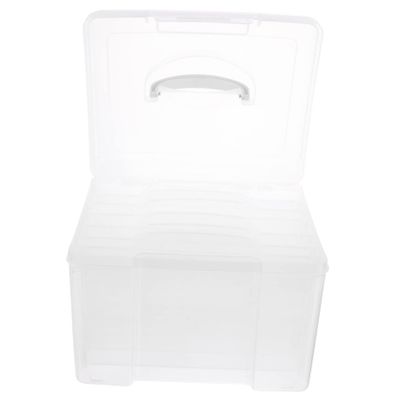 balacoo Portable Plastic Photo Storage Box Organizer Adjustable Craft Card Organizer Durable Transparent Container for Pictures and Game Cards