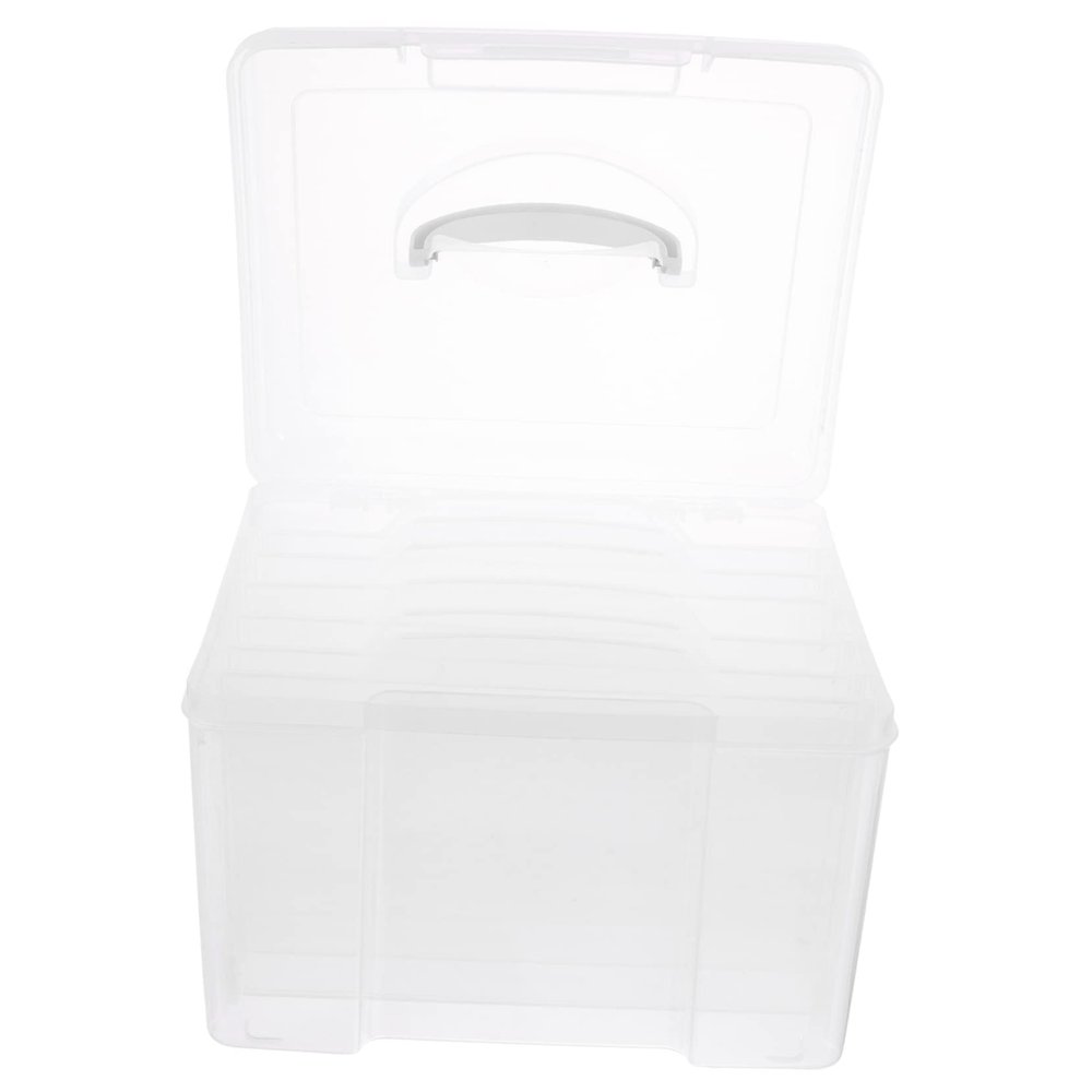 balacoo Portable Plastic Photo Storage Box Organizer Adjustable Craft Card Organizer Durable Transparent Container for Pictures and Game Cards
