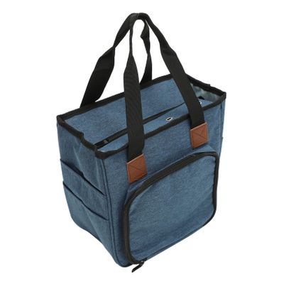 Veemoon Large Capacity Crochet Bag Organizer for Knitting Tools Wool Yarn Storage Tote Zipper Pockets for DIY Projects