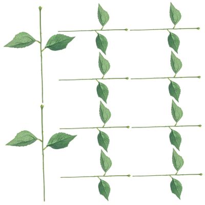 Happyyami 10sets Artificial Flower Stems Leaves Realistic Floral Bouquet Accessories for Home Wedding Garden and Office Decor