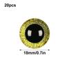 Ayuduots 20pcs Glitter Safety Eyes for Amigurumi, Round Craft Assorted Size Crochet Eyes for Teddy Bear Plush Animal - Golden, 0.7in view 2