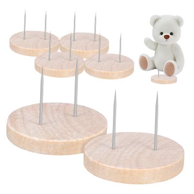 CORHAD 6 Pack Woven Doll Base Support Stand for Crochet Dolls Display Holder Stand