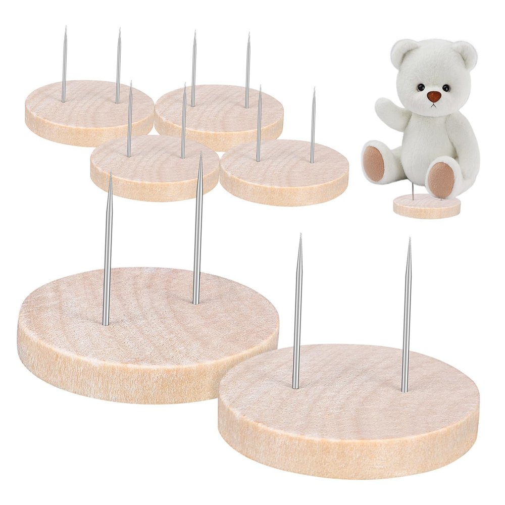 CORHAD 6 Pack Woven Doll Base Support Stand for Crochet Dolls Display Holder Stand