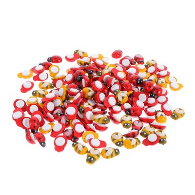 NAMOARLY 300Pcs Mini Wood Ladybug and Bee Self-Adhesive Embellishments for DIY Crafts for Boys and Girls Art Projects and Home Decoration