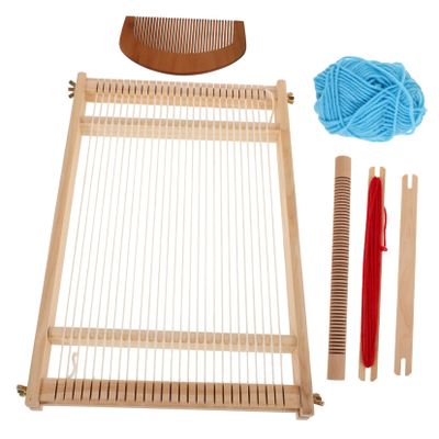 Angoily Handwoven Tapestry Wooden Loom DIY Weaving Kit Knitting Blanket Loom Weaving Shuttle