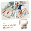 Angoily Handwoven Tapestry Wooden Loom DIY Weaving Kit Knitting Blanket Loom Weaving Shuttle view 3