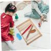 Angoily Handwoven Tapestry Wooden Loom DIY Weaving Kit Knitting Blanket Loom Weaving Shuttle view 4