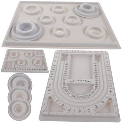 HOMSFOU 1set Bead Design Board Jewelry Making Tray for Necklaces Bracelets Measurement Guides for Craft Projects Multi-Functional Beading Board for Jewelry Design