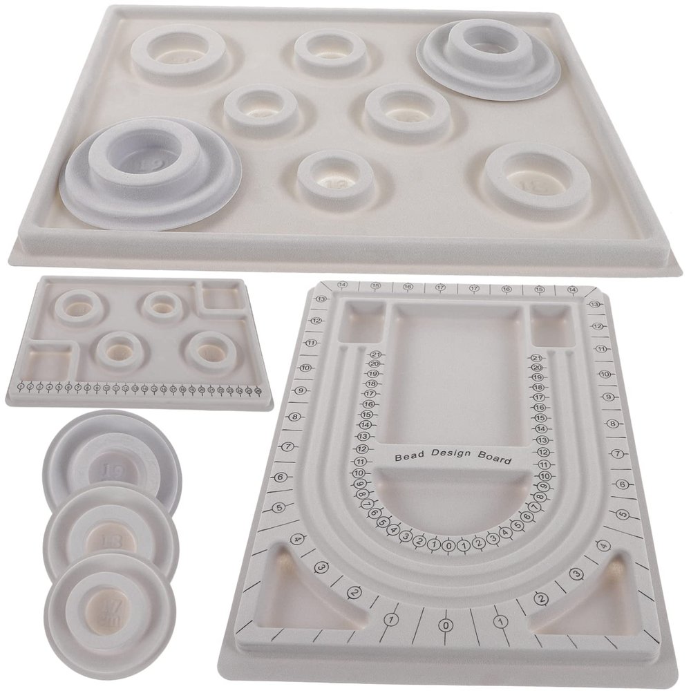 HOMSFOU 1set Bead Design Board Jewelry Making Tray for Necklaces Bracelets Measurement Guides for Craft Projects Multi-Functional Beading Board for Jewelry Design