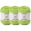3 Pack Lime Green Fluffy Velvet Yarn for Crocheting, Chunky Chenille Baby Blanket Yarn for Crochet, Soft Fuzzy Puzzle Yarn for Knitting, (50g/1.77oz Each) Bulky Thick Amigurumi Crochet Yarns view 1