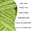 3 Pack Lime Green Fluffy Velvet Yarn for Crocheting, Chunky Chenille Baby Blanket Yarn for Crochet, Soft Fuzzy Puzzle Yarn for Knitting, (50g/1.77oz Each) Bulky Thick Amigurumi Crochet Yarns view 2